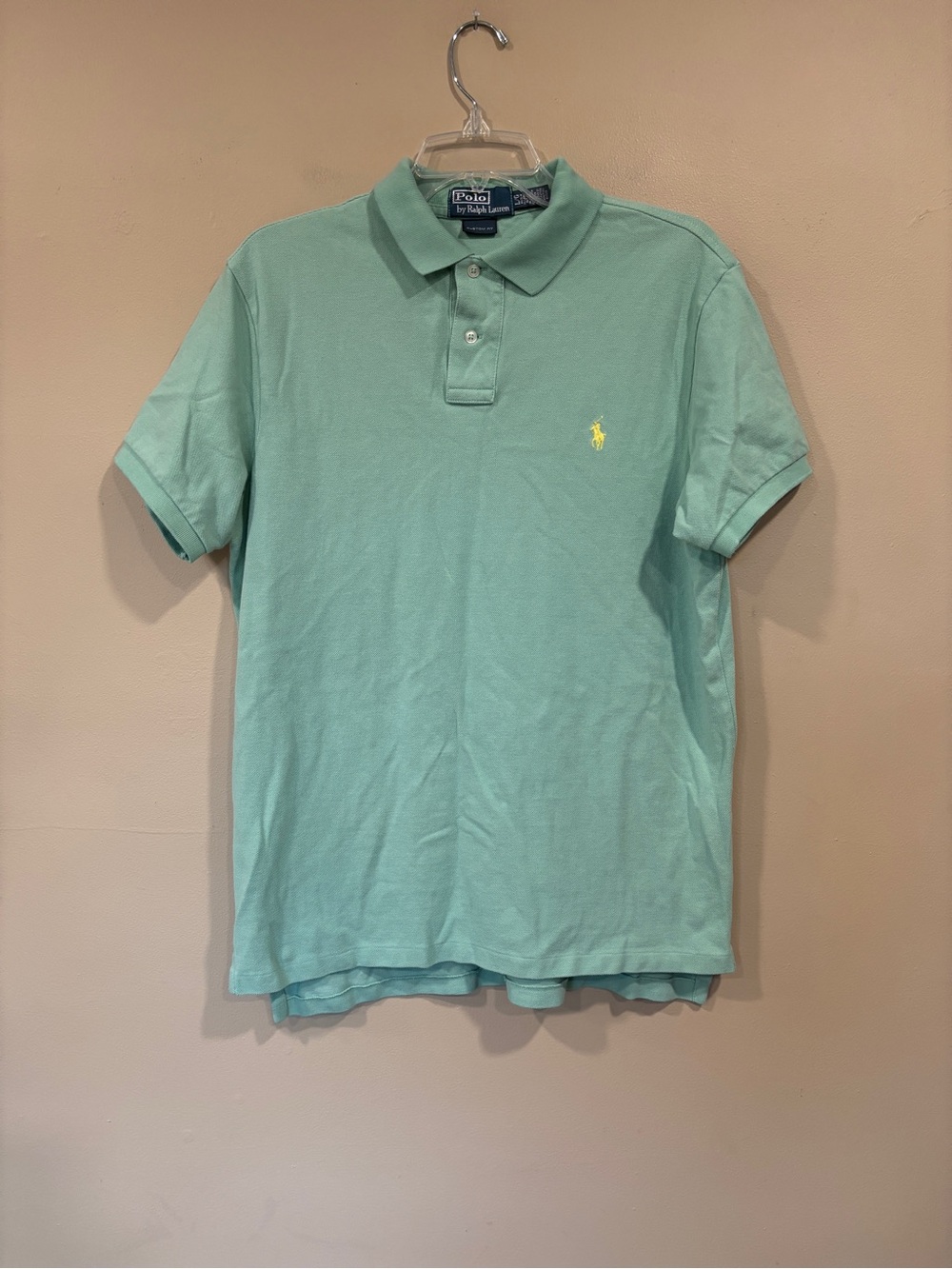 Polo By Ralph Lauren Men’s Custom Fit Mint Green Short Sleeve Polo Size L